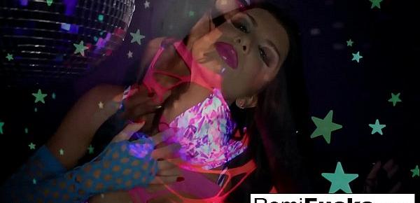  Romi plays with a disco ball before stuffing toying her pussy